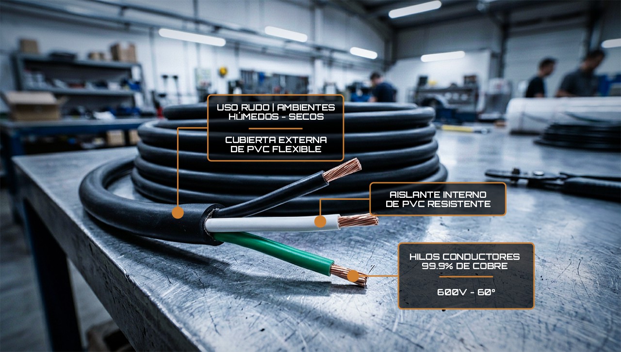 Cable TSJ negro mate